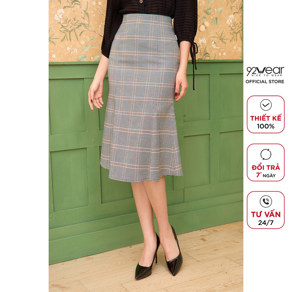 Chân váy dài công sở 92WEAR cạp cao dáng ôm đuôi cá JDA1585 | BigBuy360 - bigbuy360.vn