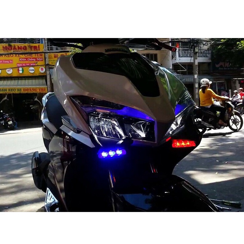 Cặp đèn chớp xanh đỏ H2 xe máy 12V
