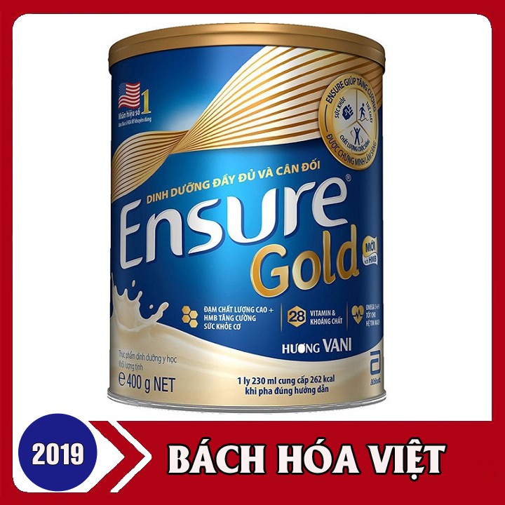 Sữa Bột Abbott Ensure Gold HMB Hương Vani Hộp 400g