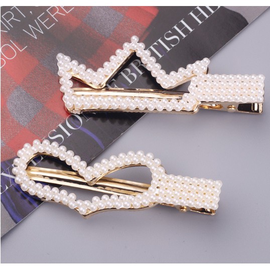 [GIÁ SỈ] KẸP TÓC NHIỀU KIỂU HOT TREND PK100 ĐÍNH HẠT NGỌC TRAI NHÂN TẠO