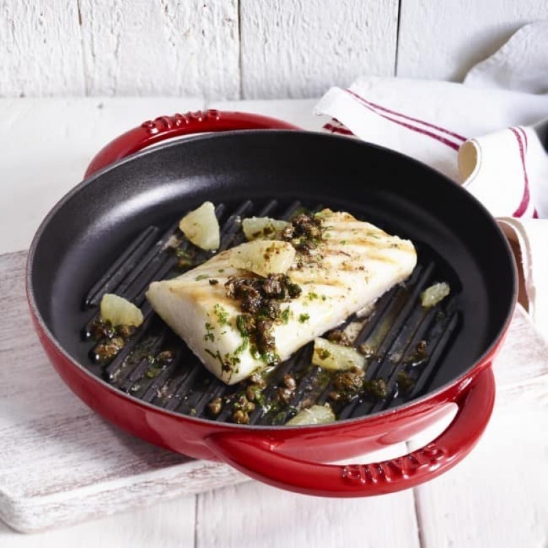 Chảo gang nướng Staub Zwilling màu đỏ cherry 26cm | Shopee Việt Nam