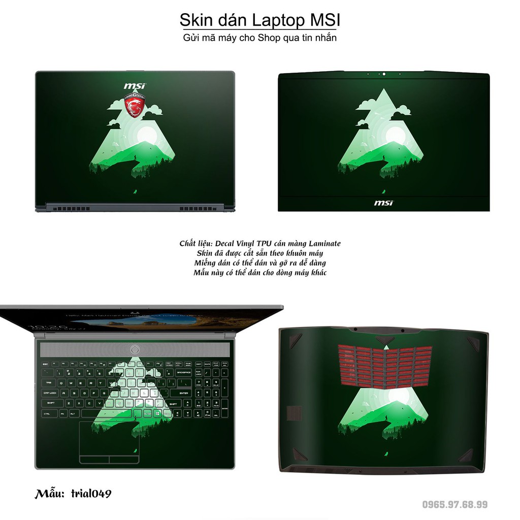 Skin dán Laptop MSI in hình Đa giác _nhiều mẫu 9 (inbox mã máy cho Shop)