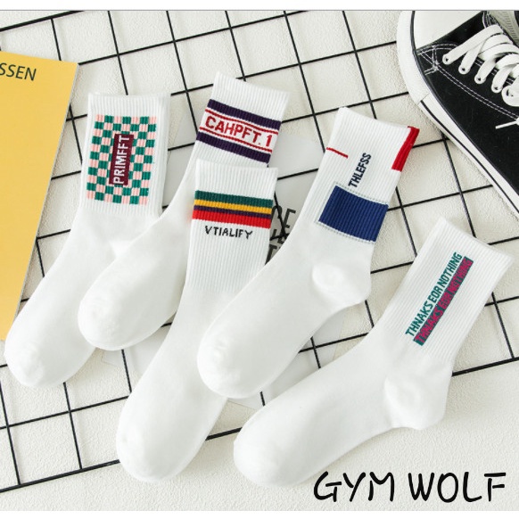 Vớ cổ cao xu hướng Hàn Quốc Unisex phong cách thể thao, đường phố.