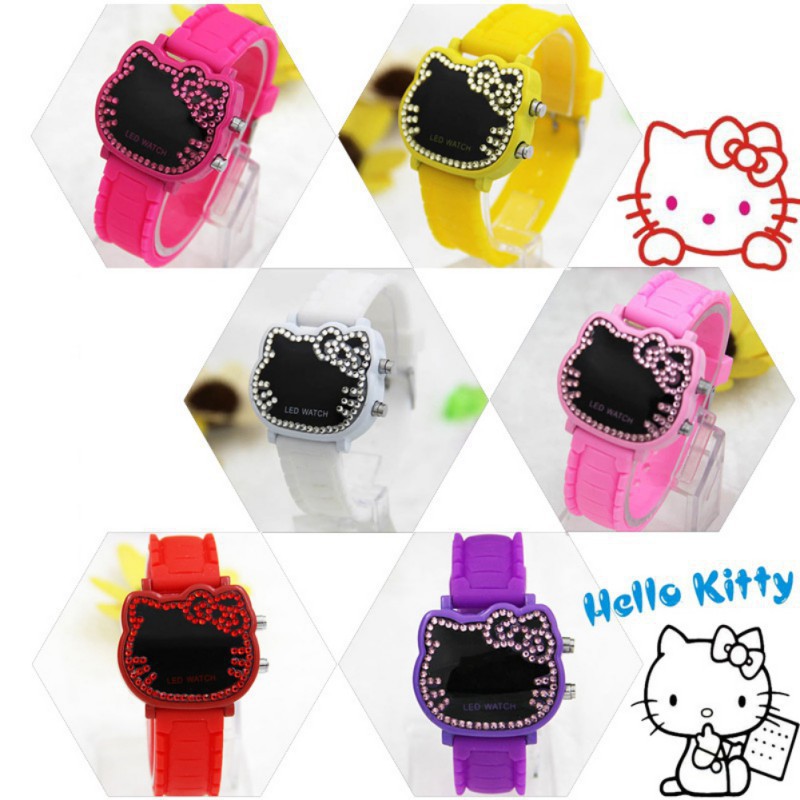 Đồng hồ điện tử đeo tay có hình Hello Kitty