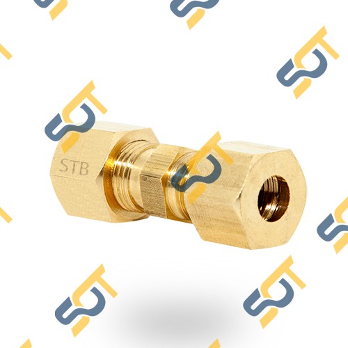 Nối Thẳng Hai Đầu Hạt Bắp & Nhẫn Dùng Kết Nối Ống Nhựa Pu & Ống Đồng - Brass Compression Double Union, Cong, Cút Ren NPT