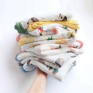 [Chính hãng]Chăn đắp - Khăn tắm Sợi Tre Aden 4 Lớp Bo Viền Vải siêu mềm