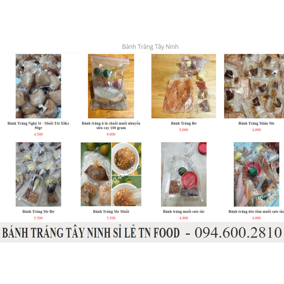 Bánh Tráng Me muối TN FOOD - bánh phơi sương loại 1 sỉ 5.500đ/ bịch 3 cái