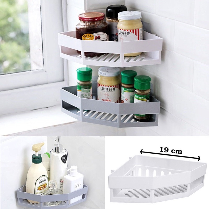 KỆ GÓC TAM GIÁC DÁN TƯỜNG PHÒNG TẮM NHÀ BẾP