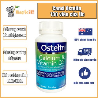 Viên uống Canxi Ostelin Calcium & Vitamin D3 130 viên