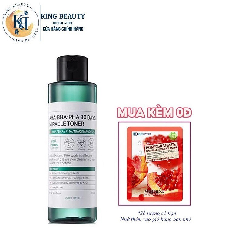 Nước Hoa Hồng Giảm Mụn Some By Mi AHA-BHA-PHA 30 Days Miracle Toner 150ml