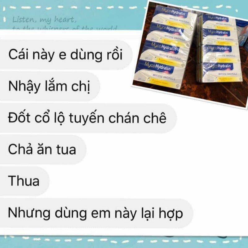 Vệ sinh phụ nữ Myco hydralin Pháp hộp 1v