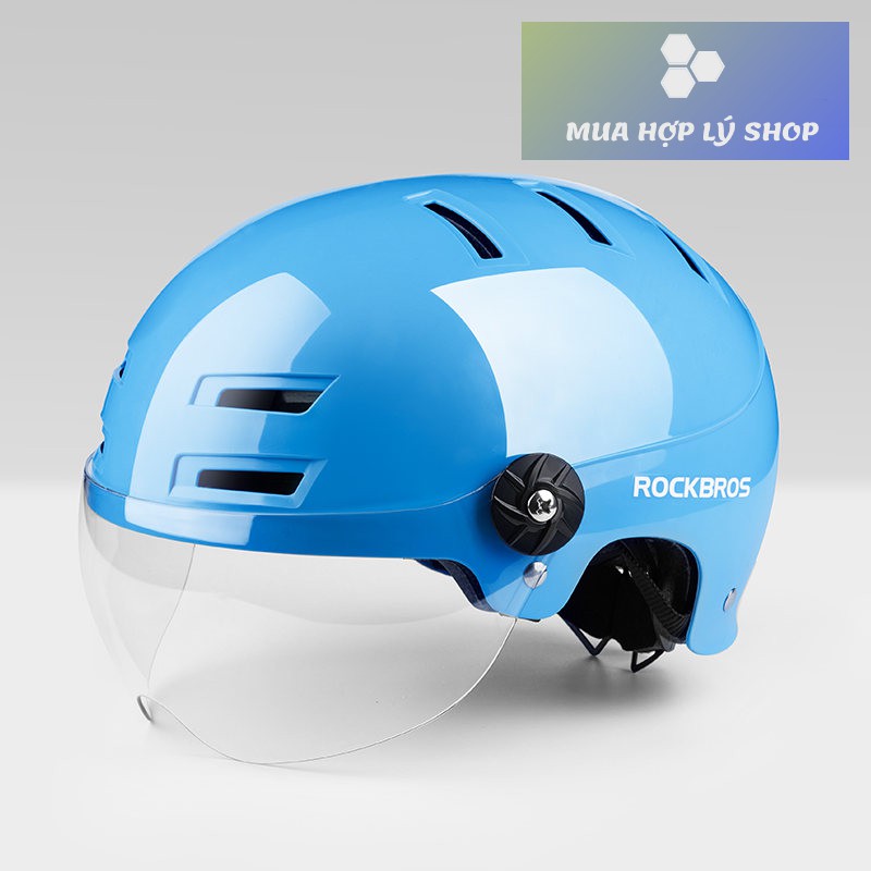 Mũ Nón Bảo Hiểm ROCKBROS Có Kính Chống Nắng Đi Xe Máy Xe Đạp Điện, An Toàn Nhẹ Nhàng Và Thoáng Khí