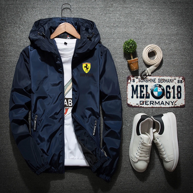 FERRARI Áo Khoác Gió Thể Thao Nam Size S-7xl