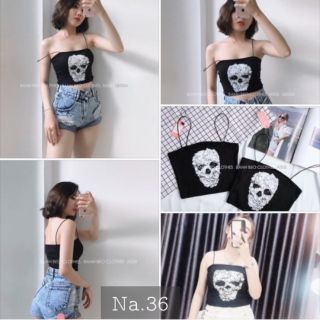 Áo croptop đầu lâu