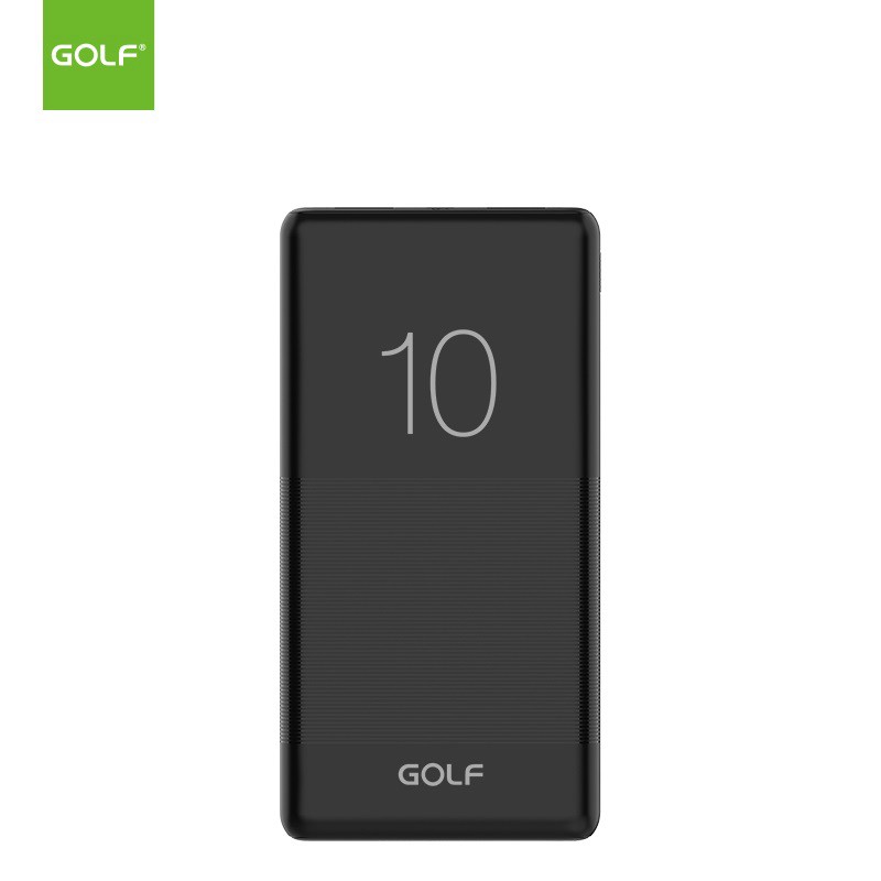 Pin sạc dự phòng 10000mAh Golf CANDY G80 2 cổng USB vỏ nhựa ABS chống cháy (Đen)
