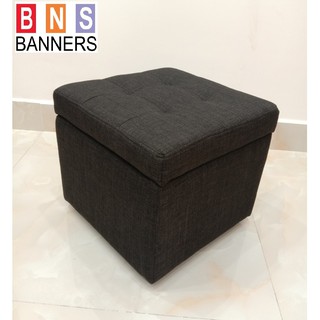 Ghế Đôn Hộp Vuông BNS-Xám Đen