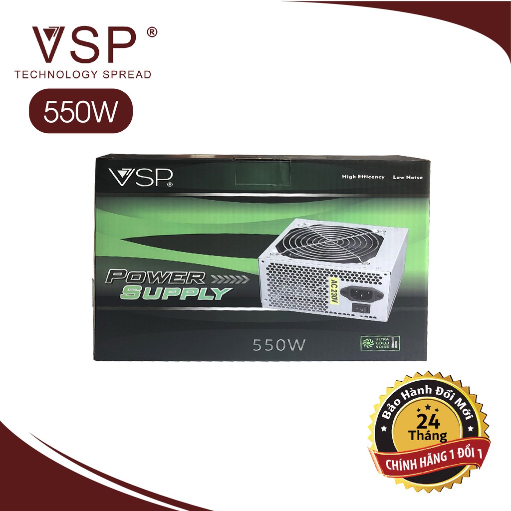 [Chính Hãng] Nguồn VSP 550W Full Box - Kèm Dây Nguồn Bảo Hành 24 tháng