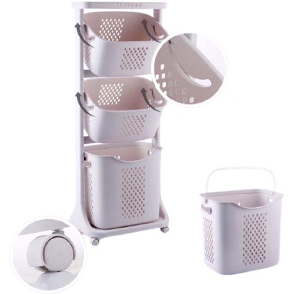 [Logitic Nhà Bếp] Kệ Đựng Đồ Đa Năng Nhựa Plastic 3 Tầng Có Bánh Xe Loại Cao Cấp