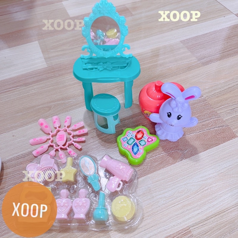Đồ chơi ! Chậu thỏ,thỏ và bàn trang điểm cho bé mã 0588-30