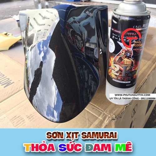 Y81 _ Chai sơn xịt sơn xe máy Samurai Y81 _ màu đen ánh kim X _ Metallic X  _ uy tín, giao hàng nhanh, giá rẻ