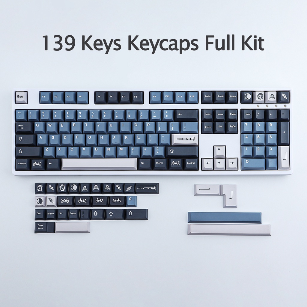 GMK Apollo Keycap, 139 phím PBT Keycaps Cherry Profile DYE-SUB Cá nhân hóa GMK Keycaps cho bàn phím cơ