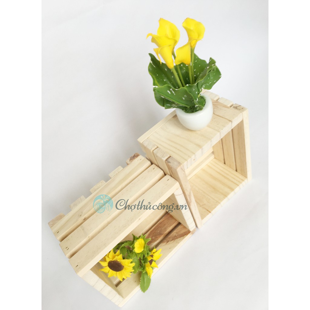 Hộp gỗ Pallet mini đựng đồ trang trí  - Kệ decor đa năng mới 100%