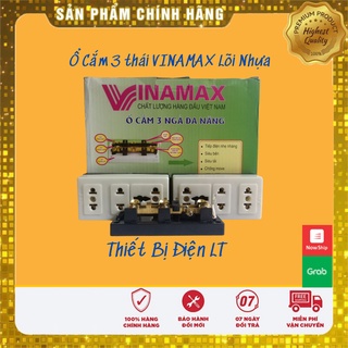 Ổ Cắm Điện 3 Lỗ Cắm Kiểu Thái 4500W Đế Đen Vinamax Chân Cắm Kiểu Nan Kẹp Chắc Chắn