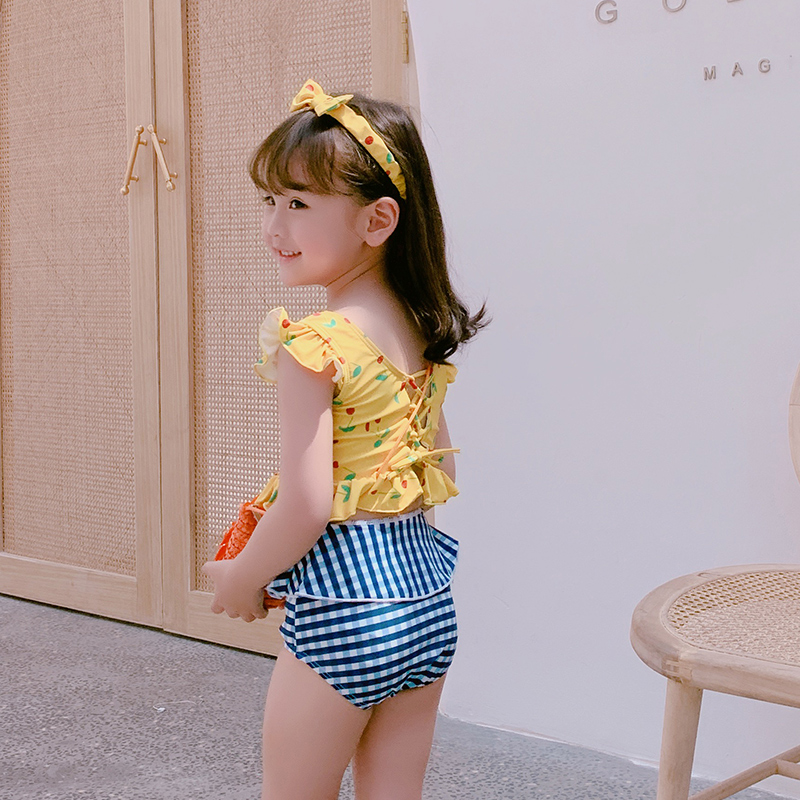 Đồ Bơi Hai Mảnh Lưng Cao Phong Cách Hàn Quốc Cho Bé Gái