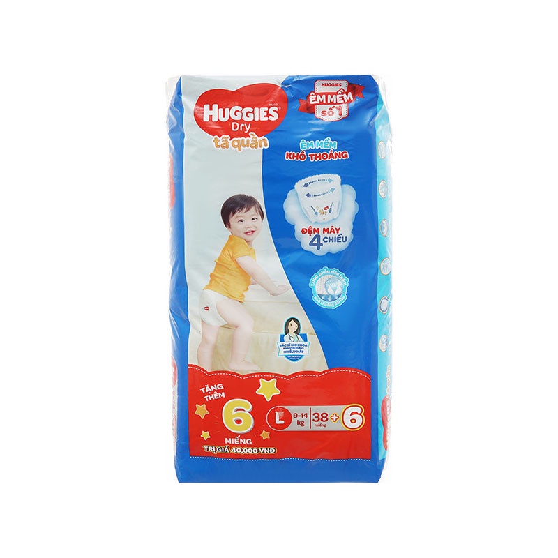 [Tặng 6 Miếng] Tã Quần Huggies Size L 38 Miếng