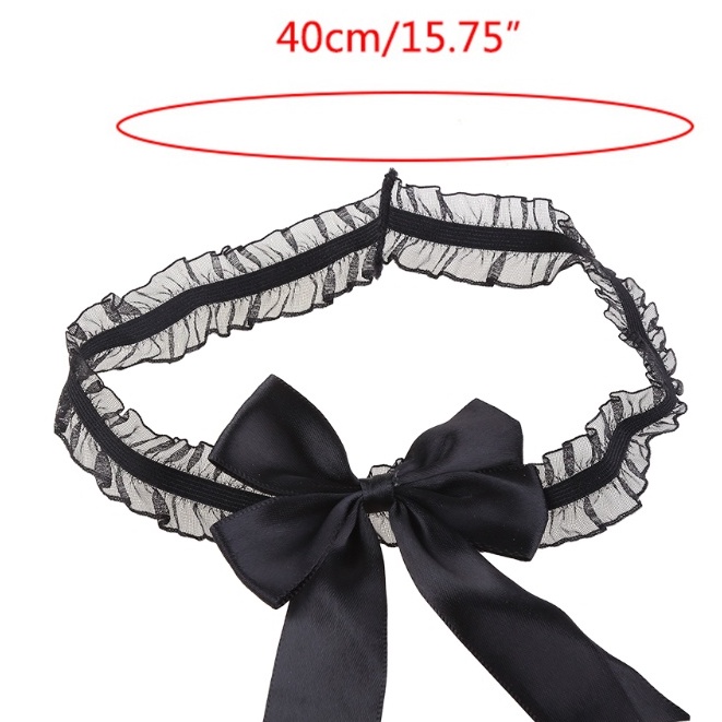LC01 - NƠ TO Vòng Ren Đeo Đùi Co Giãn Đính Nơ Phối Ren Phong Cách Lolita Nhật Bản Ngọt Ngào - KELLYWANG