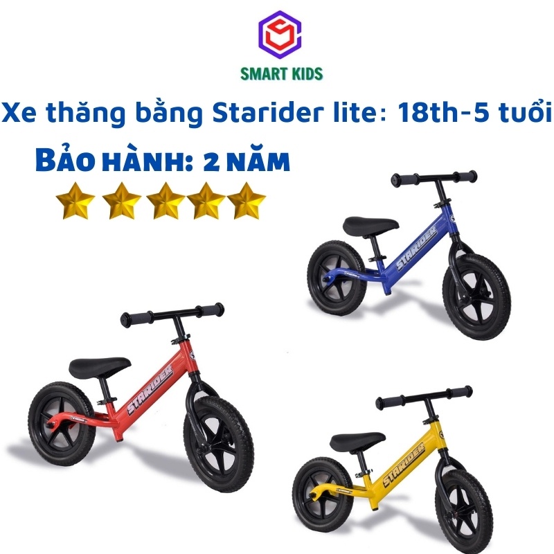 Xe Thăng Bằng Cho Bé Starider -Hàng Chính Hãng -BẢO HÀNH 2 NĂM (tặng biển số xe đua + bọc đệm tay lái)