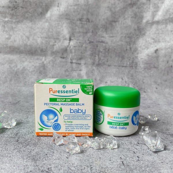 Sáp bôi ấm ngực cho bé Puressentiel Resp Ok Pectoral Massage Balm Baby 30 ML