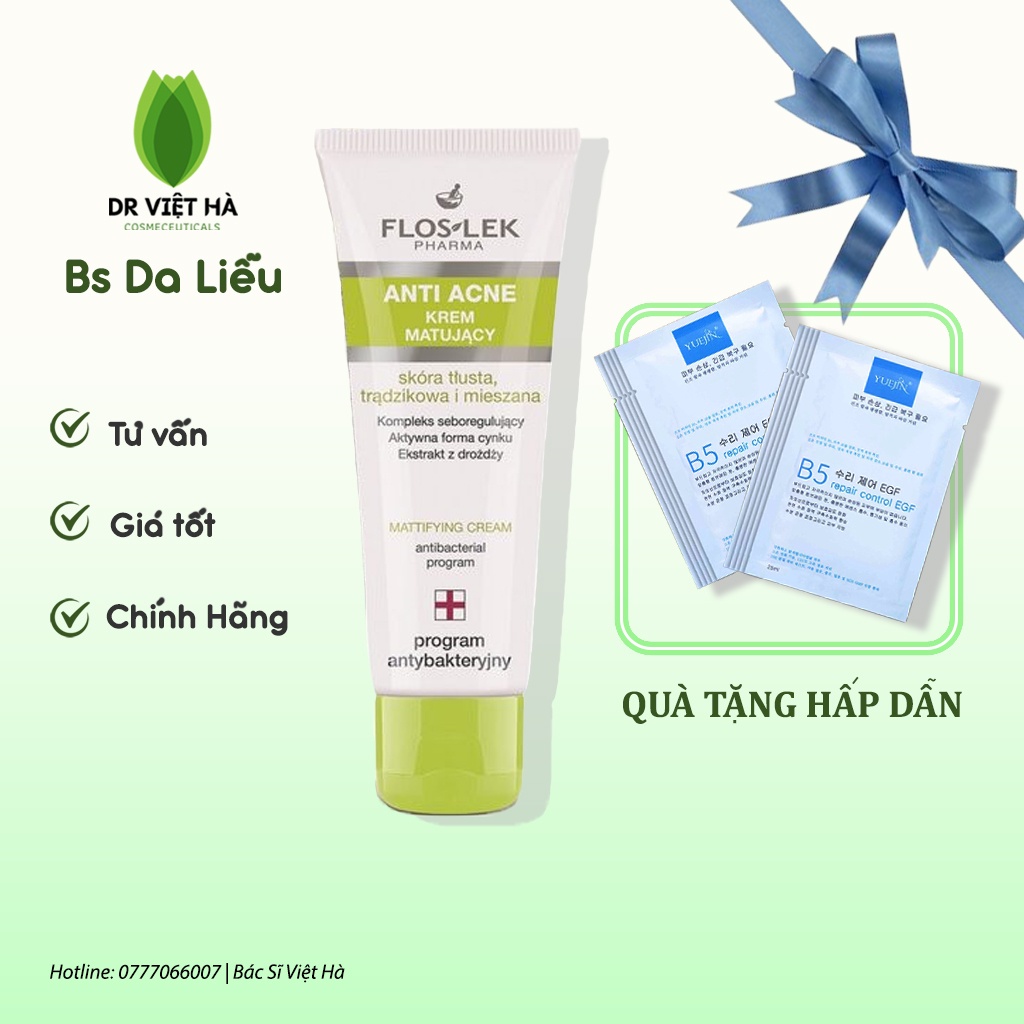 SỮA RỬA MẶT DIỆT KHUẨN loại bỏ bụi bẩn, bã nhờn hình thành mụn dành cho da dầu, da hỗn hợp FLOSLEK PHARMA ANTI ACNE 200m