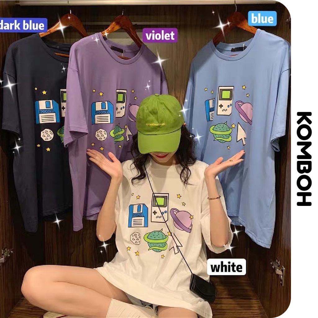 Áo Thun Tay Lỡ KOMBOH Dáng Rộng Unisex, Áo Phông Nam Nữ Ulzzang TRỎ CHUỘT - A02