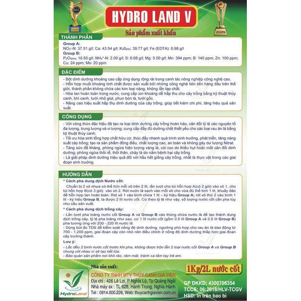 1kg Bột pha Dung dịch dinh dưỡng thủy canh HydroUmat  | Thủy Canh Cần Thơ