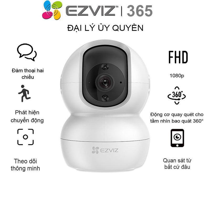 Camera Wifi EZVIZ TY2 1080P -CHÍNH HÃNG-  Đàm Thoại 2 Chiều,Quay Quét 360 Độ Thông Minh , Hình ảnh Full HD - BH 24TH