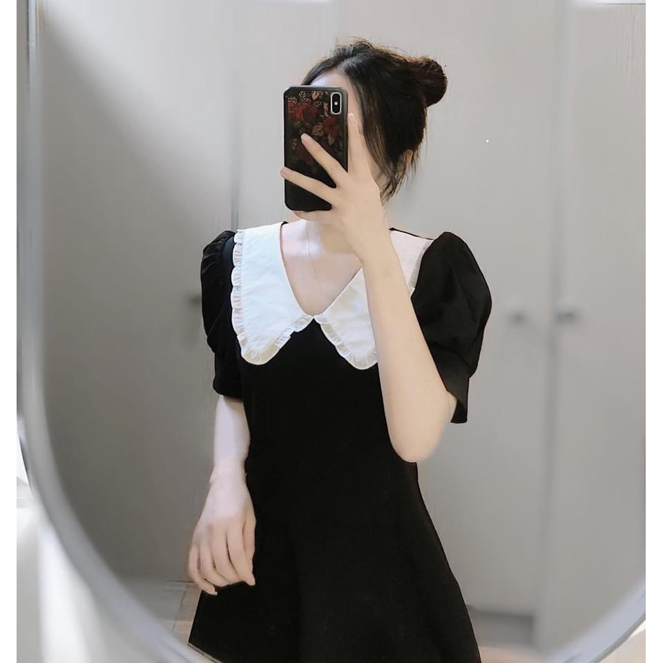 [Mã FAGREEN245 giảm 10% tối đa 30K đơn 99K] [SẴN] Váy Đen Cổ Bèo Trắng, ảnh thật ở cuối | BigBuy360 - bigbuy360.vn
