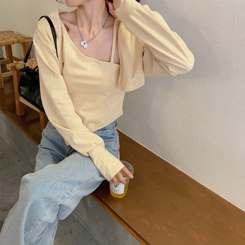 Set Áo Thun Dài Tay + Áo Hai Dây Thời Trang Nữ