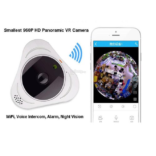 Camera IP VR siêu nhỏ 360 độ HD 960P Mini