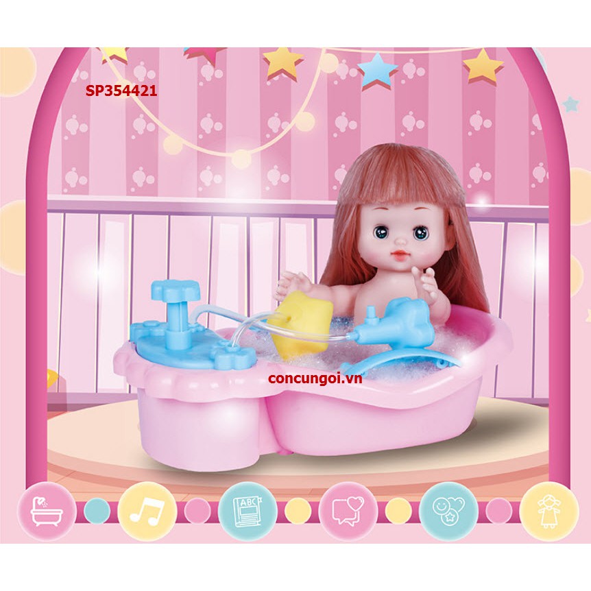 Đồ chơi búp bê Mina bồn tắm vòi sen nước , YM5130