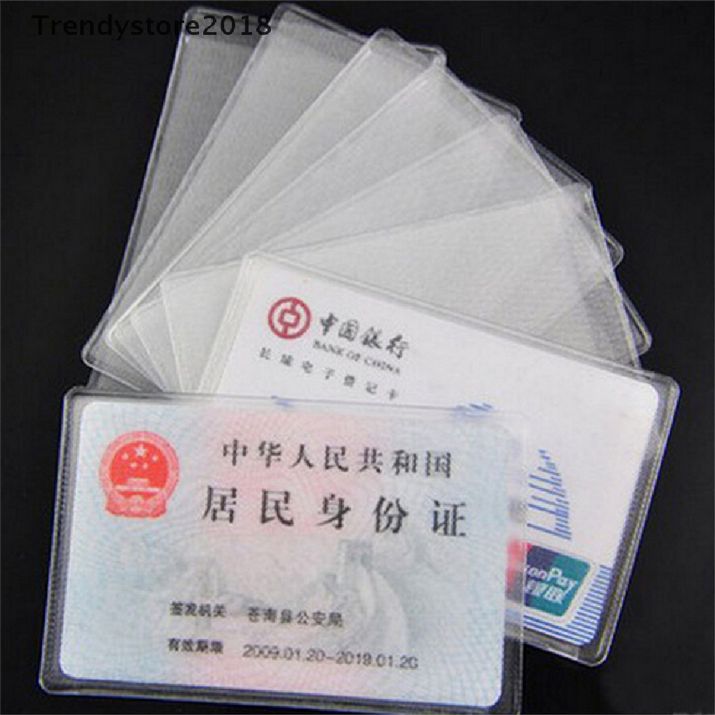 Set 10 bao đựng thẻ ID/thẻ danh thiếp bằng PVC trong suốt tiện dụng
