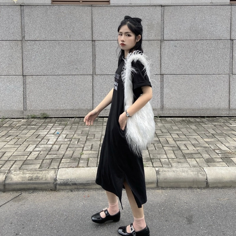 KIM - T-shirts Dress - Váy thun cotton suông
