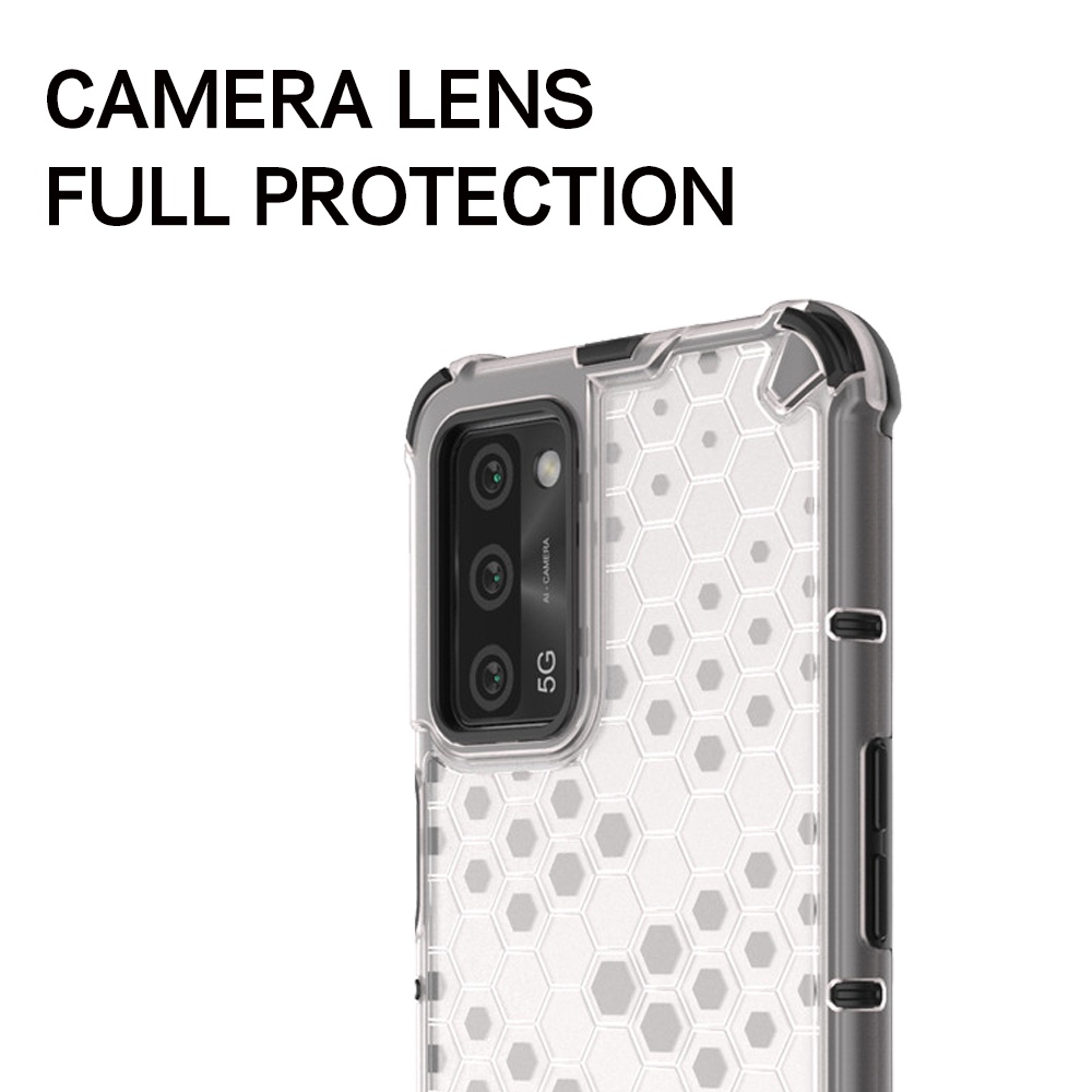 Ốp Điện Thoại PC Cứng Chống Sốc Họa Tiết Tổ Ong Trong Suốt Cho OPPO A73 A74 A76 A93 A94 A95 A96 A97