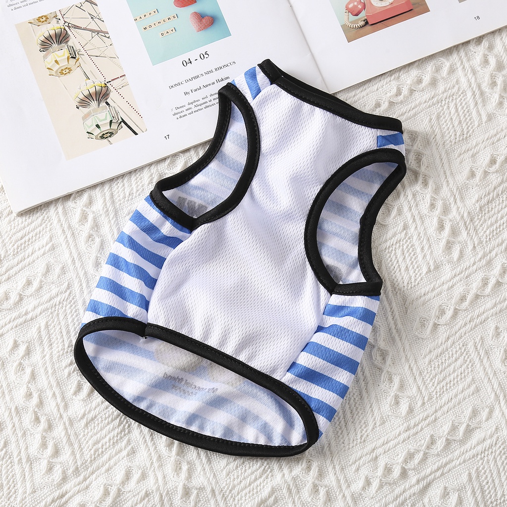 Áo Thun Cotton Kẻ Sọc In Hình Gấu Hoạt Hình Đáng Yêu Dành Cho Thú Cưng Cỡ Nhỏ Và Trung Bình Shih Tzu XS-XXL