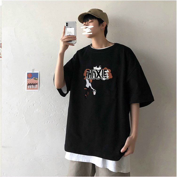 Áo Thun Tay Lỡ PAINTING Unisex Nam Nữ Áo Phông Form Rộng Cotton Dưới 75kg MH.SHOPEE