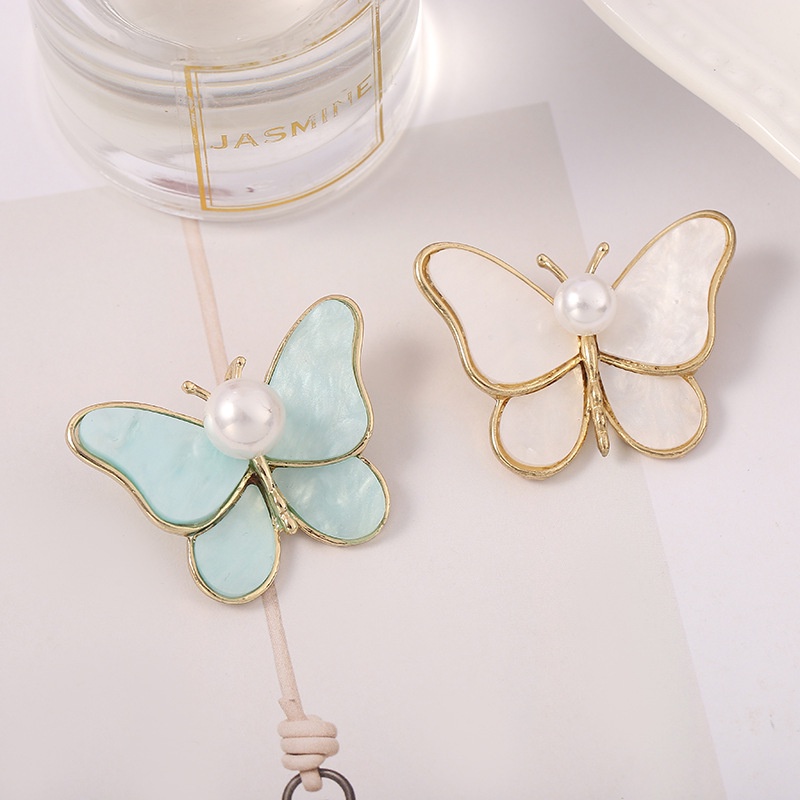 Ghim Cài Áo Hình Bướm Đính Ngọc Trai Nhân Tạo Thời Trang