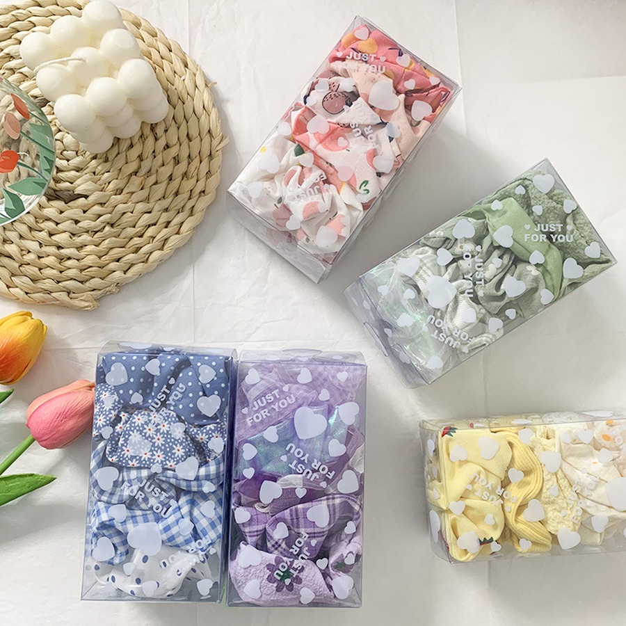Set 5 dây buộc tóc HAIMEIKANG co giãn 8 màu sắc ngọt ngào cho nữ