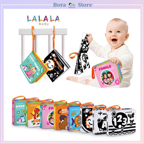 Sách vải mini cho bé, Sách vải song ngữ kích thích giác quan