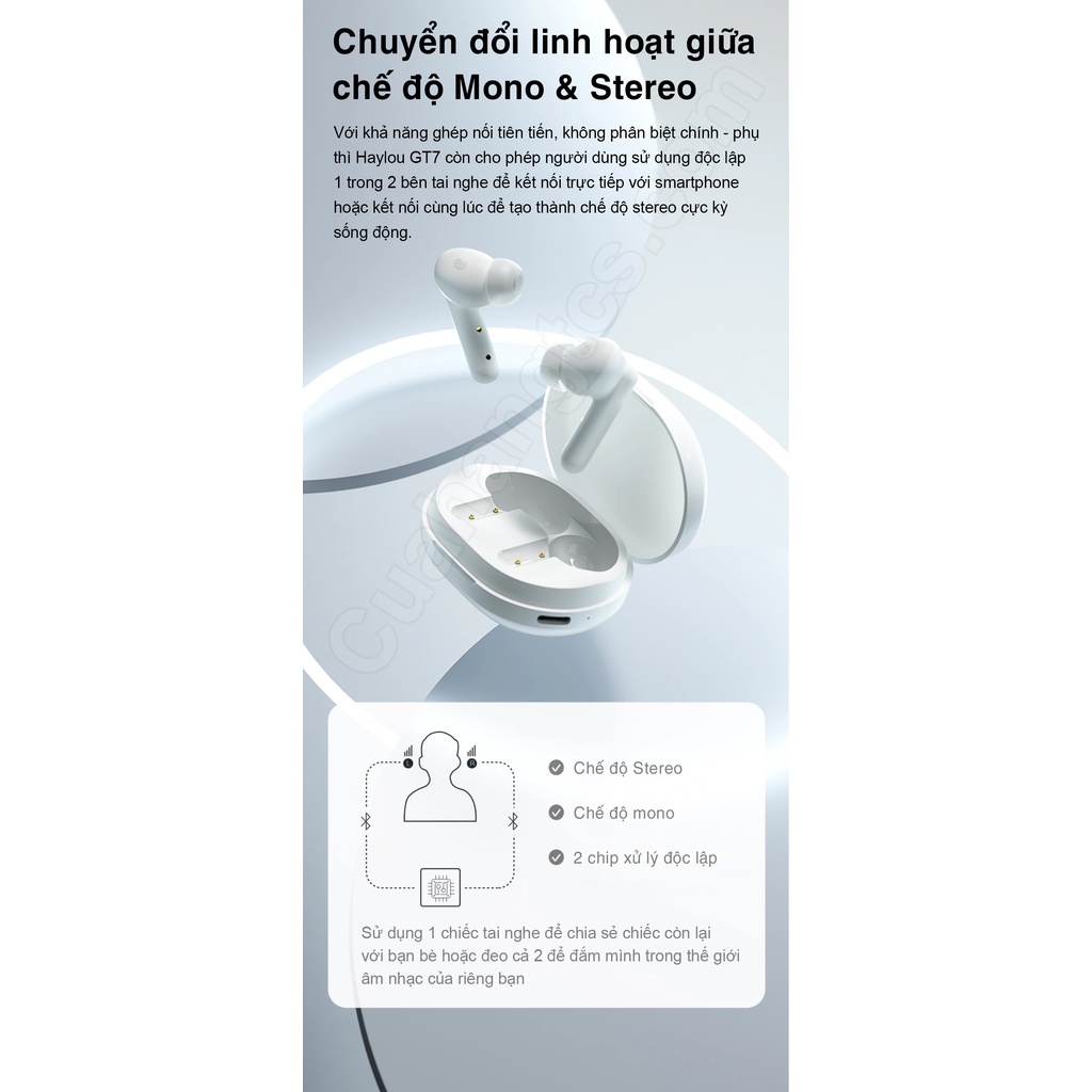 Tai nghe nhét tai Bluetooth True Wireless Haylou GT7
