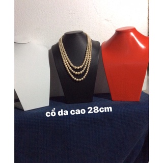 Cổ da cao 28cm, cổ trưng bày trang sức, có 3 màu,đen,đỏ,trắng